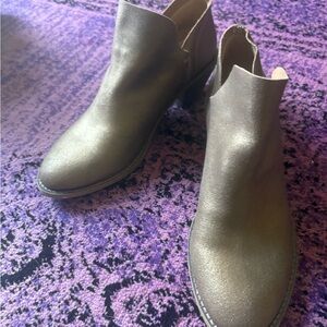 Women’s Gold Ankle Booties - Classic Slip-On Style